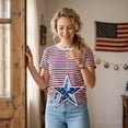 thumbnail image 3 of Rustic Farmhouse Metal Wall Decor Red White Blue Star Hanging Decor Fourth of July Patriotic Living Room Home Accent, 3 of 6
