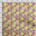 thumbnail image 3 of Soimoi Watercolor Fruit Print,Cotton Cambric, Quilting Fabric Sold by The Yard 42 Inch Wide, Medium Weight Cotton Fabric, SewingSupplies,Gray, 3 of 5