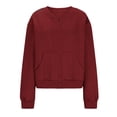 thumbnail image 5 of JGGSPWM Womens Full Zip Up Cardigan Lightweight Comfort Casual Solid Color Long Sleeve Sweatshirt Coat with Pocket Red XL, 5 of 6