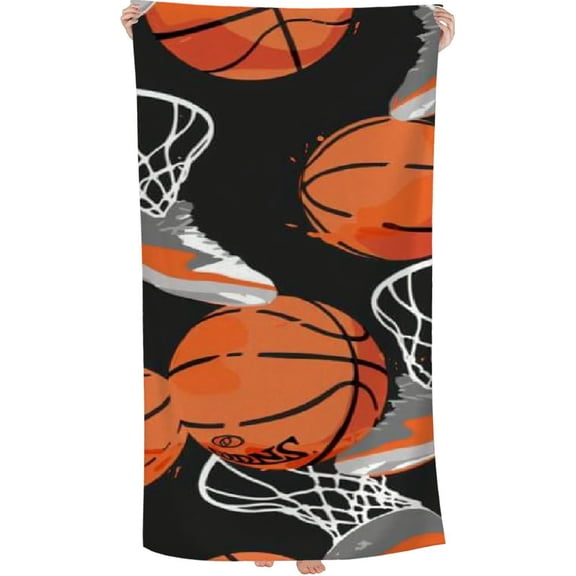 PHYHOO Sportsman Beach Towel Oversized Microfiber Sand Free Beach Towel Quick Dry, Basketball Lightweight Pool Towels for Adults Travel Towel for Gym Yoga Camp Swim 30x60in