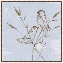 Amanti Art Pastel Birds I Framed Canvas Wall Art Print