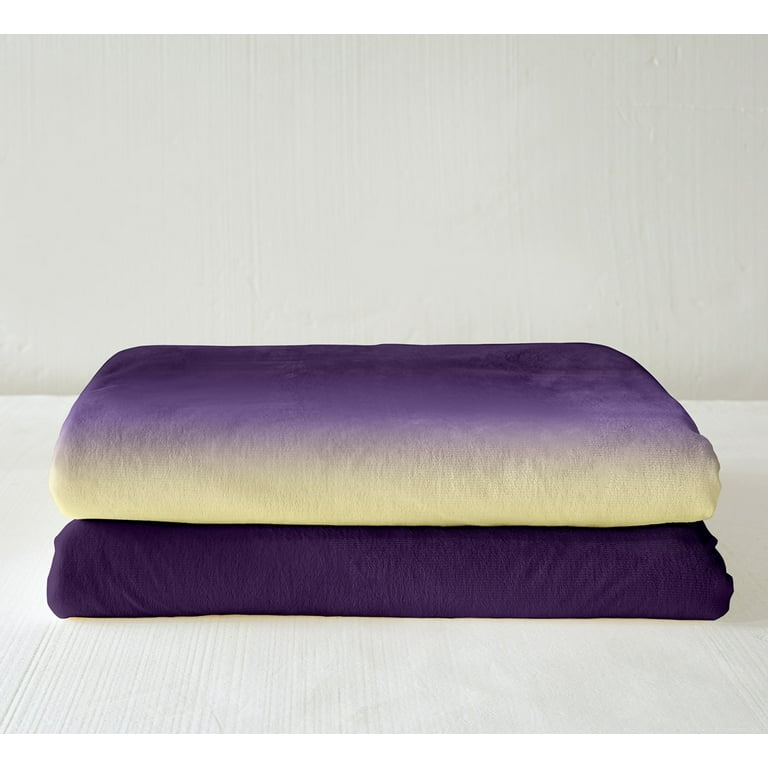 YST Yellow and Purple Fleece Blanket Watercolor Rainbow Colorful Throw Blanket Light Yellow and Deep Purple Ombre Fuzzy Blanket Modern Boho Abstract Art Plush Bed Blanket Throw Walmart