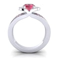 thumbnail image 4 of 2.35 Ct Sparkle Oval Cut Red Ruby Gemstone Wedding Ring for Women 14K White Gold Size 3 by Diamond-Capitals, 4 of 8