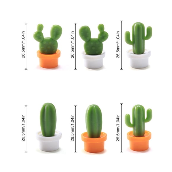 fashionhome 6pcs Cactus Plant Refrigerator Message Sticker Home Decoration Pplastic Blackboard Tool, White