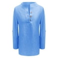 thumbnail image 4 of frariair ​Bohemian Linen Blend Top Featuring Relaxed Silhouette Perfect For Farmers Market Strolls And Antique Hunting​ Blue, 4 of 6
