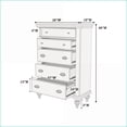 thumbnail image 4 of Chests & Wardrobes | 5-Drawer Contemporary Luxury Chest - Antique Silver/Champagne Finish | Antique Silver | Solid Wood, 4 of 7