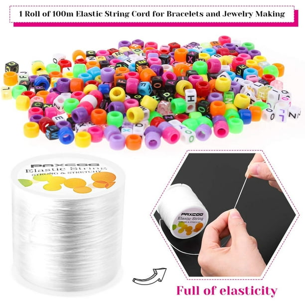 Beads for Bracelets, Paxoo 1500Pcs Bead Bracelet Making Kit with Pony  Beads, Alphabet Letter Beads and 1 Roll of 100M Elastic String Cord for  Bracelets and Jewelry Making 