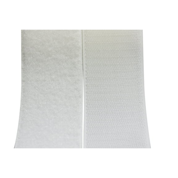 FR Sew On Hook and Loop For Fabric 1 Inch Wide White, 5 Yards