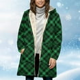 thumbnail image 2 of Kilaqueen Winter Jackets for Women Plaid Long Sleeve Zip Up Fleece Lined Hooded Jackets with Pockets Winter Warm Casual Trendy Coat, 2 of 5