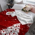 thumbnail image 3 of Christmas Tree Red Throw Flannel Blanket 60x80In Winter Pine Tree Xmas Balls Snowflakes Star Super Soft Cozy Bed Blanket, Lightweight Plush Fuzzy Bed Throw for Bedroom Sofa Couch Living Room, 3 of 4
