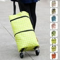 thumbnail image 1 of AMERTEER Folding Supermarket Shopping Bag Trolley Grocery Cart On Wheels Reusable Handbag, 1 of 10