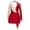 Red, variant on Aislor Kids Girls Long Sleeve Rhinestone Figure Ice Skating Dress Gymnastics Leotard Dance Dress Tutu Skirt