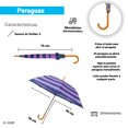 thumbnail image 2 of Paraguas Semiautomático con Mango de Bastón Morado y Azul, 2 of 4