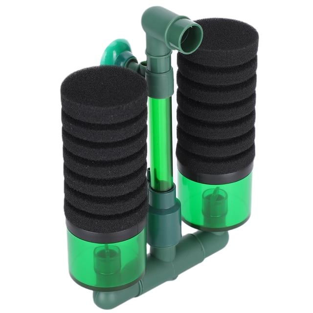 Fish Tank Foam Filter Bio-chemical Double Sponge Filter Aquarium BioChemical Double Sponge Cleaner Filter Fish Tank Submersible Foam FilterQS100A S With Container