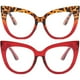 thumbnail image 1 of wonima44 mincl Cat Eye Reading Glasses for Women,Retro Red Frame 2pack Computer Readers , Oversized Blue light Blocking Eyeglasses,, 1 of 1