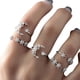 thumbnail image 5 of Set 5PC Amante Pila Anillos de Plata Luna Estrella de Cristal Mujeres Bohemio Anillos de boda, 5 of 8
