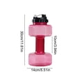 thumbnail image 3 of Dumbbell Water Bottle 2.2L – Portable Gym & Fitness Sports Bottle for Workout Hydration, See-Through Design - Red, 3 of 6