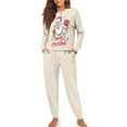 thumbnail image 4 of Tutolipy Christmas Pajamas for Women Santa Claus Printed Sleepwear Comfy Nightwear with Pockets Snowflake Printed Pjs Set for Home, 2XL, 4 of 6