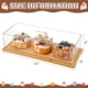 thumbnail image 2 of Juego de 1 soporte rectangular para tartas con tapa, soporte para platos de tartas de bambú, bandeja de postre con tapa, expositor para pasteles de cocina, cocina, bandeja rectangular, 2 of 6
