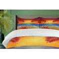 thumbnail image 4 of Ambesonne Summer Duvet Cover Sets, Cartoon Ocean Beach Palm, 2-Queen, Red Yellow Blue, 4 of 7