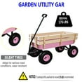 thumbnail image 3 of Collapsible Folding Wagon, Push Pull Foldable Beach Wagon Cart with All-Terrain Wheels, Heavy Duty Utility Grocery Wagon for Outdoor Camping Garden Sport Shopping,Pink, 3 of 9