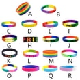thumbnail image 2 of Rainbow Stripe Pride Bracelet for Gay Lesbian Adjustable Braided Silicone Rubber Wristband Jewelry Awareness Accessories, 2 of 19