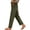 A39 Green, variant on Tapered Relaxed Fit Pants for Women High Waisted Drawstring Trousers Soft Textured Linen Slacks Side Button Details Casual Holiday Vacationwear