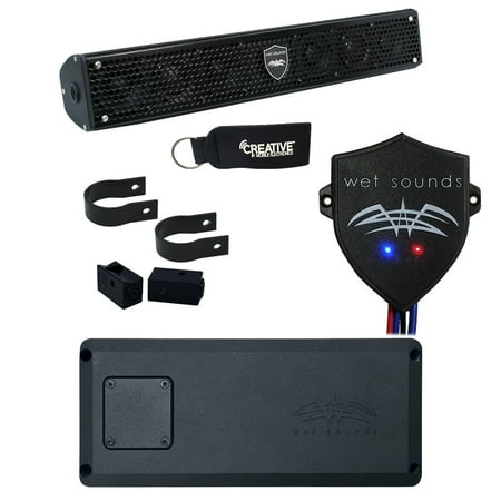 Wet Sounds STX-MICRO-4 Powersports Amp, Stealth-6-Core Soundbar & WW-BTUR Hideaway Bluetooth Receiver