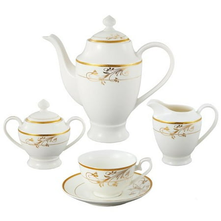 Lorren Home Trends Bone China 57 Piece Dinnerware Set, Service for