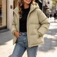 thumbnail image 6 of Xdegoge Womens Puffer Jacket Zip Up Thick Insulated Quilted Padded Winter Coat with Pockets Cold Weather Warm Hooded Outerwear,Sizes M-4Xl, 6 of 7