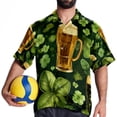 thumbnail image 4 of Saint Patrick's Day Men's Casual Button Down Short Sleeve Hawaiian Printed Summer Beach Shirts, 4 of 6