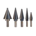 thumbnail image 2 of Step Drill Bits Set Of 5 Hss Step Drill Bit Step Drill Bit Step Drill Bit Double Slotted Countersink Countersink Twist Drill Bit, 2 of 5
