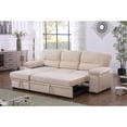 thumbnail image 5 of Lilola Home Kipling Beige Woven Fabric Reversible Sleeper Sectional Sofa Chaise, 5 of 14