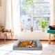 thumbnail image 5 of Cojín cuadrado para perrera para mascotas para todo tipo de clima | Cama de espuma suave para perros y gatos | Tapete gris oscuro de 40 x 50 x 11 cm | Sofá lavable a máquina para perros grandes, 5 of 6