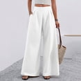 thumbnail image 2 of KLHDSF Flowy Pants for Women Casual High Waisted Wide Leg Palazzo Pants Trousers with Pocket Plus Size White XL, 2 of 5