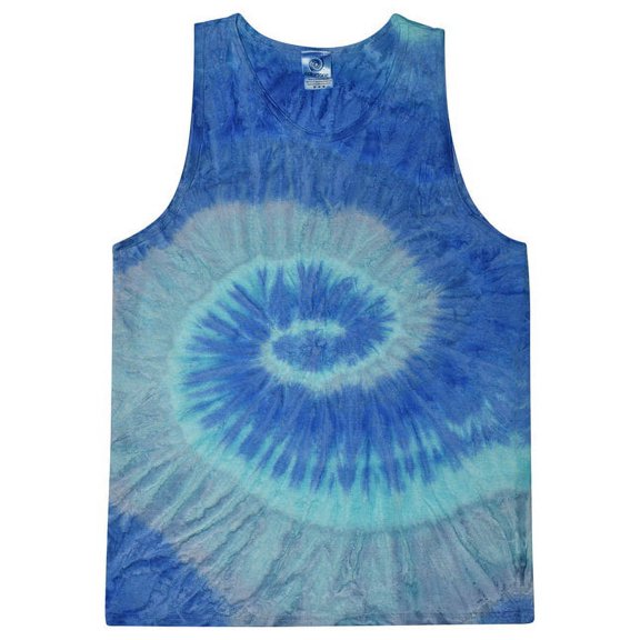 Tie-Dye Adult 5.4 oz. 100% Cotton Tank Top 2XL BLUE JERRY