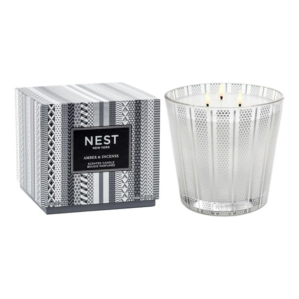 Candle NEST New York con aroma a ámbar e incienso, 3 mechas, 625 ml