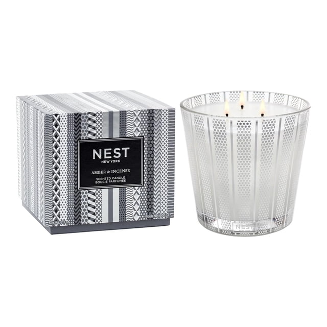 Candle NEST New York con aroma a ámbar e incienso, 3 mechas, 625 ml