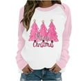 thumbnail image 2 of Fankiway Chandails à Manches Longues pour Femmes Chandail Raglan à Manches Longues à Col Rond Imprimé de Noël Décontracté pour Femmes Rose 5TG, 2 of 3