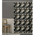 thumbnail image 5 of S4Sassy Black Bird & Magnolia Floral Waterproof Bathroom Shower Curtain With Roller Rings Hook-60 x 70 Inch, 5 of 6