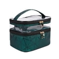 thumbnail image 4 of Double Layer Cosmetic Bag Toiletry Bag for Picnic Hair Accessories Cosmetics Green, 4 of 8