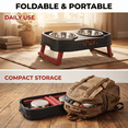 thumbnail image 5 of Likaty Elevated Dog Bowl Stand,2-in-1 Food & Water Station Raised Adjustable Cat Bowls-Red, 5 of 8