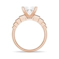 thumbnail image 6 of ESTE ORIGIN 4Ct Princess Cut Moissanite Engagement Ring Set - Bridal Wedding Ring Set with Eternity Band 10K Rose Gold US 7, 6 of 9