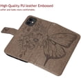thumbnail image 2 of Phone Case for iPhone XR Wallet,Card Holder [Kickstand][Wrist Strap] Butterfly Floral Embossed for Women PU Leather Flip Protective Cover for iPhone XR Cases 2021 (Gray), 2 of 16
