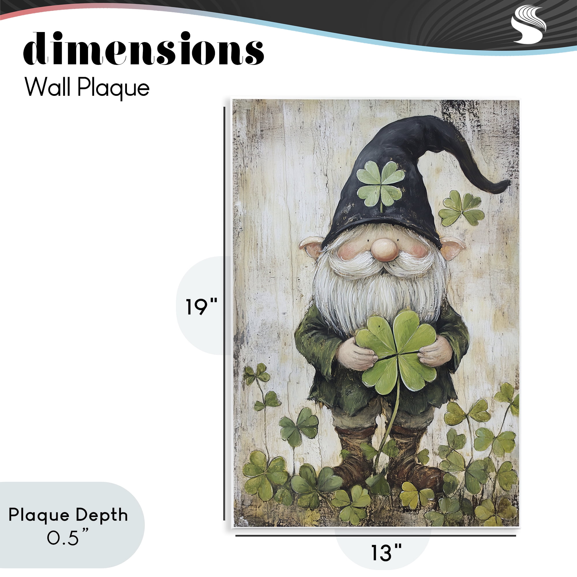 Stupell Industries Cottage Shamrock Gnome Wall Plaque Art, design by Tina LeCour