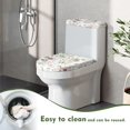 thumbnail image 5 of HELLHERO Flower Toilet Dust Cover Set & Stretch Toilet Lid Cover for Bathroom Supplies, Polyester Fabric, Washable, 5 of 6