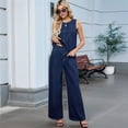 thumbnail image 3 of Women'S Two Piece Denim Suits Sleeveless Denim Vest Wide Leg Jeans Wide Leg Pants Clothing Blue Suit S, 3 of 8