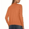thumbnail image 4 of Ltctricy Women's Cropped Casual Cardigans Soft V Neck Long Sleeve Button down Knitted Shrugs Lightweight Sweater Tops(Orange,Medium), 4 of 7