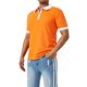 thumbnail image 5 of TRKIYQC - Polo para hombre con cremallera de un cuarto, casual, manga corta, cuello de solapa, color en contraste, tops ajustados TRKIYQC  Moda，ocio, 5 of 9