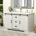 thumbnail image 5 of Yamissi 54" Double Sink Bathroom Vanity with Marble Countertop, 2 Deep Drawers with 4 Shelves, Undermount Ceramic Sinks, Fully-assembled, Grey, 5 of 9